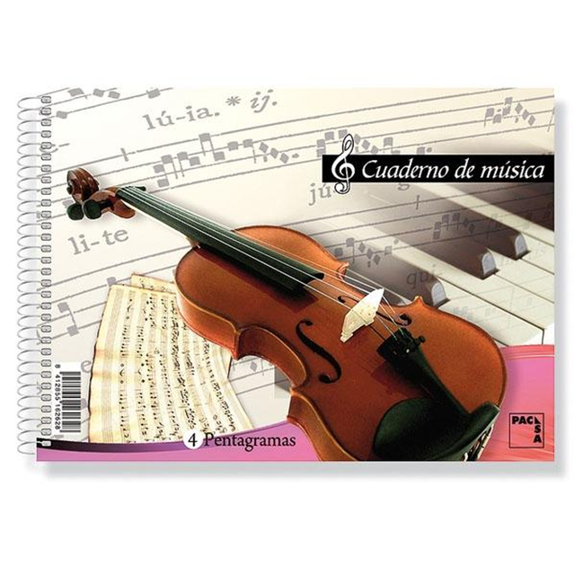 Cuaderno Pacsa de Musica 4 Pentagramas Espiral Cuarto
