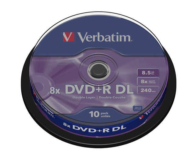 DVD+R Verbatim 43666 8,5GB 8x doble capa, 10 unidades