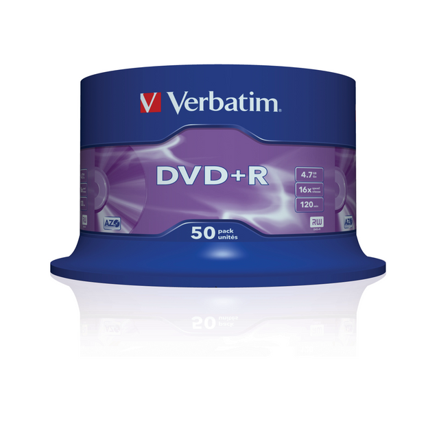 DVD+R Verbatim 4,7 GB pack de 50 unidades