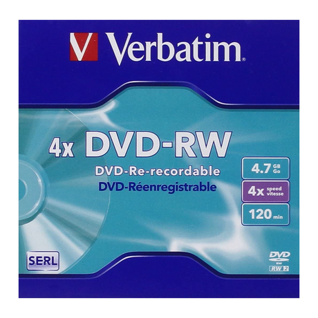 DVD-RW Verbatim 4,7 GB pack de 5 unidades