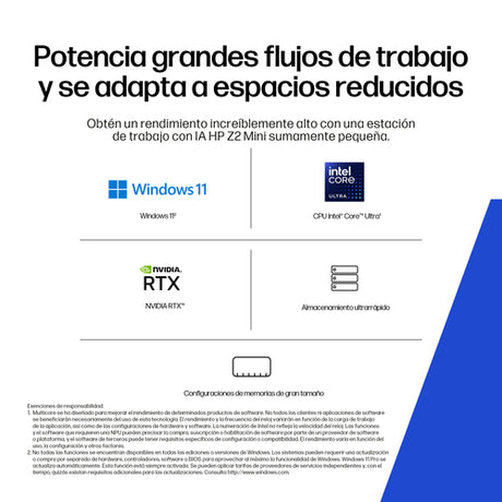 PC sobremesa HP Z2 MINI G1I DP2L5ET#ABE vista 3