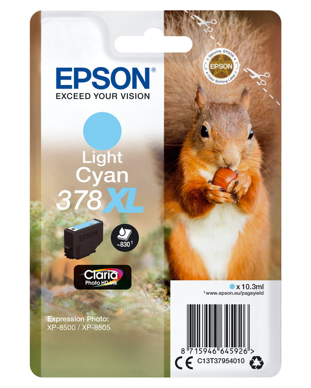 Cartucho Epson 378XL cian claro original Claria Photo HD, 10,3 ml