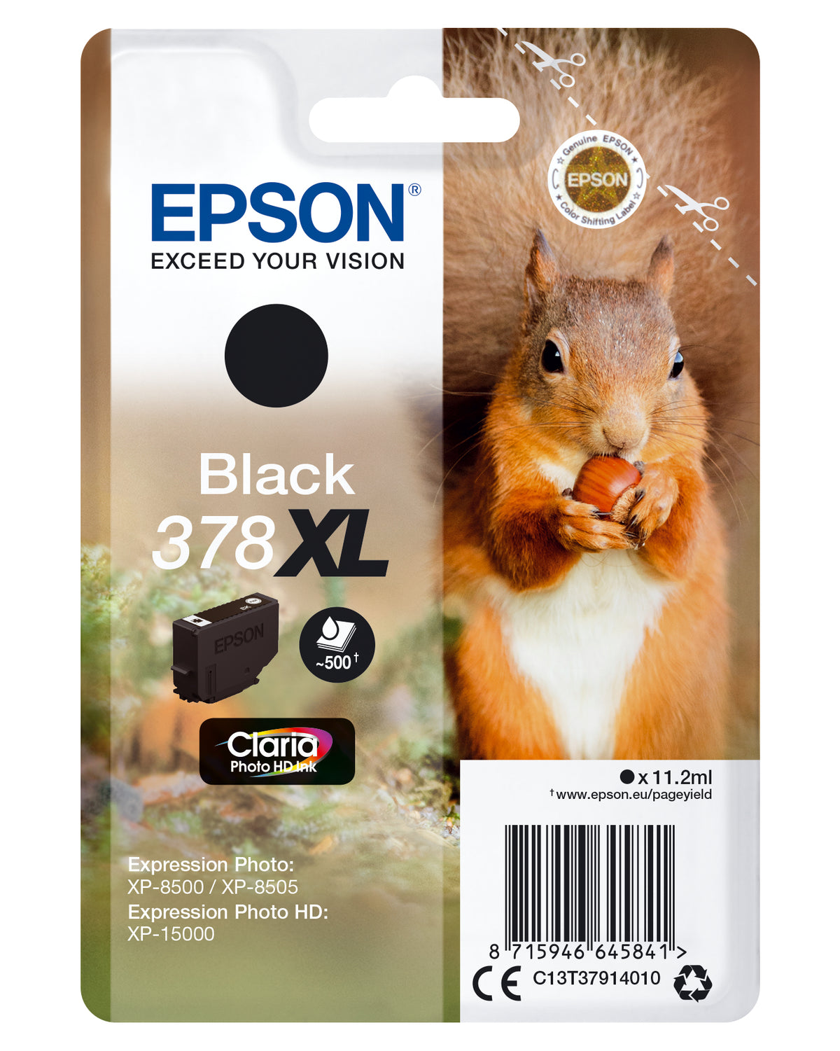 Cartucho Epson 378XL negro original Claria Photo HD, 11,2 ml