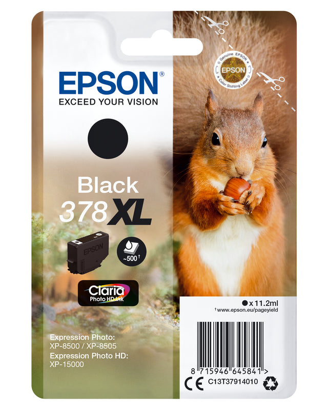 Cartucho Epson 378XL negro original Claria Photo HD, 11,2 ml