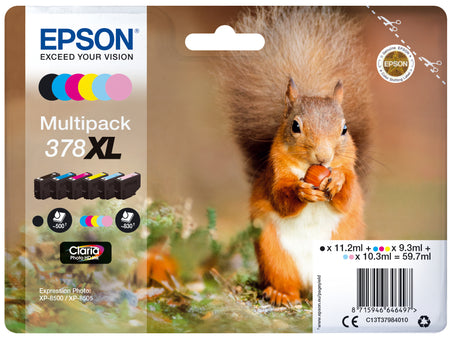 Epson 378XL multipack original de seis colores Claria Photo HD, 59,7 ml