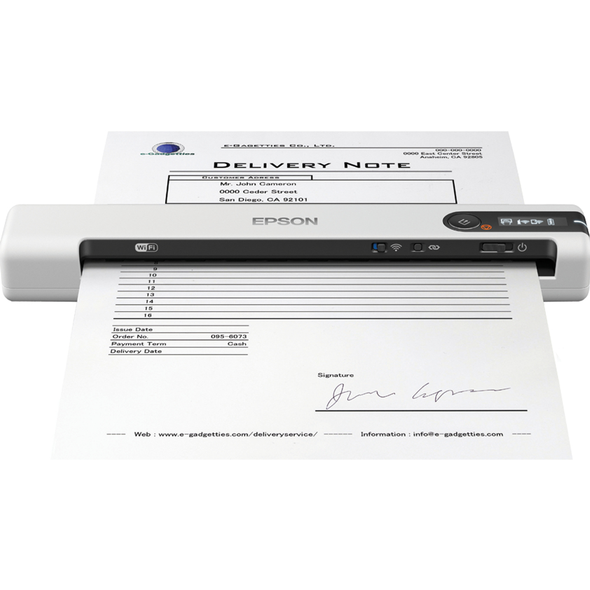 Escáner portátil Epson WorkForce DS-80W