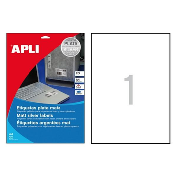Etiqueta adhesiva Apli Plata 10071