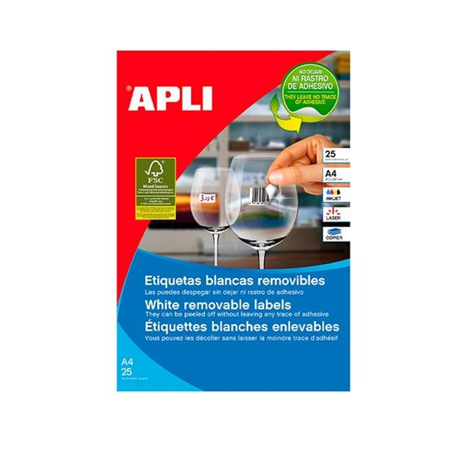 Etiqueta adhesiva Apli 17.8 × 10 mm Blanco 10197