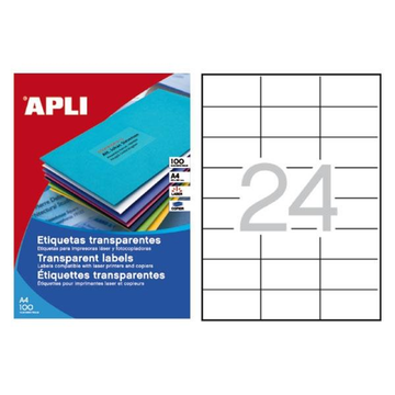 Etiqueta adhesiva Apli 70 × 37 mm Transparente 1224