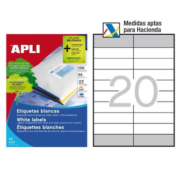 Etiqueta adhesiva Apli 105 × 29 mm 12330