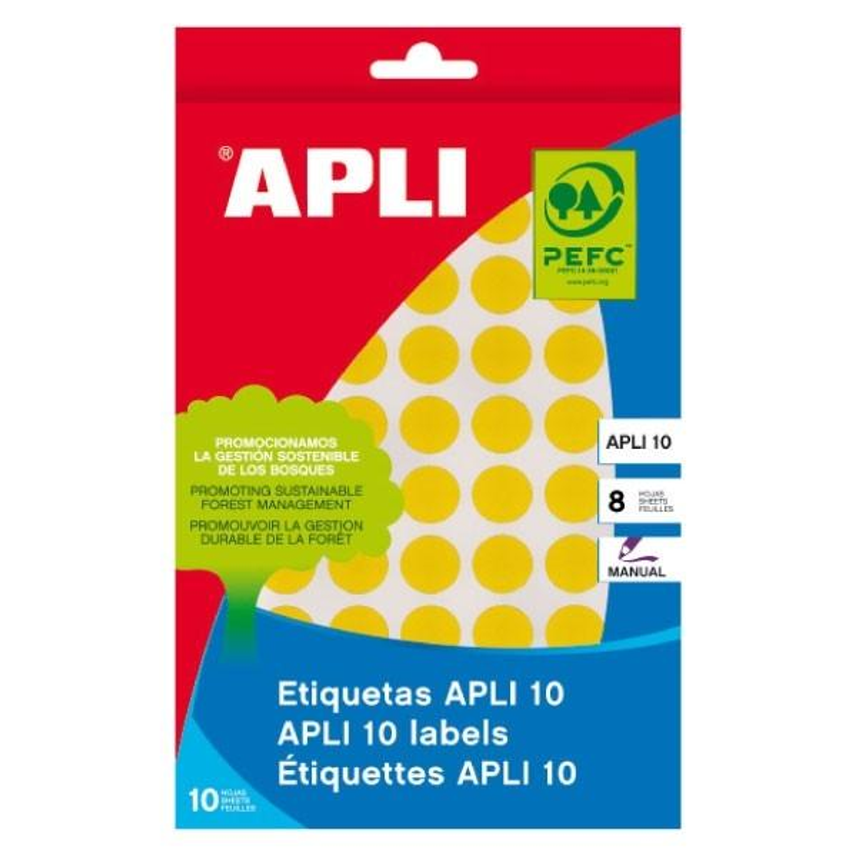 Etiqueta adhesiva Apli 19 mm Amarillo 2742