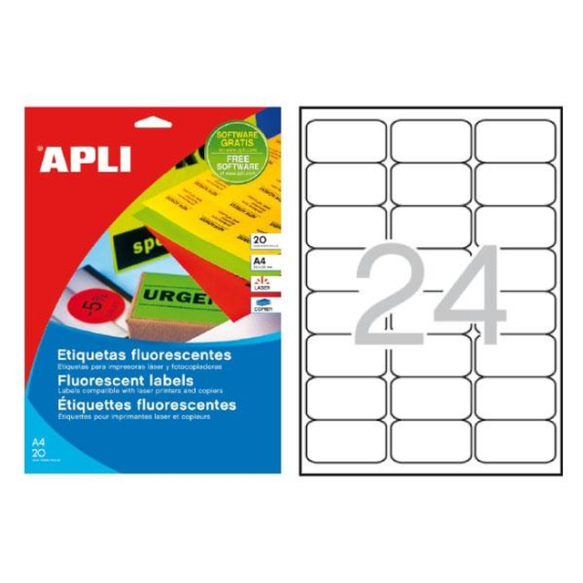 Etiqueta adhesiva Apli 64 × 33.9 mm Amarillo 2870