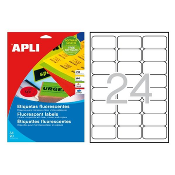 Etiqueta adhesiva Apli 64 × 33.9 mm Naranja 2871