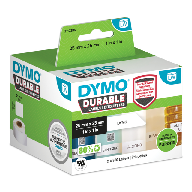 Etiqueta adhesiva Dymo 25 × 25 mm Blanco 2112286