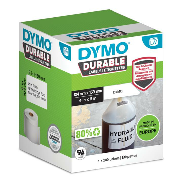 Etiqueta adhesiva Dymo 104 × 159 mm Blanco 2112287