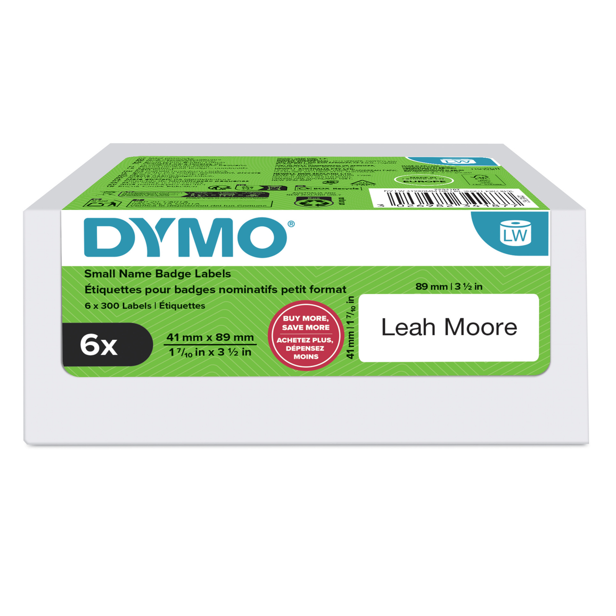 Etiqueta adhesiva Dymo 41 × 89 mm Blanco 2234187