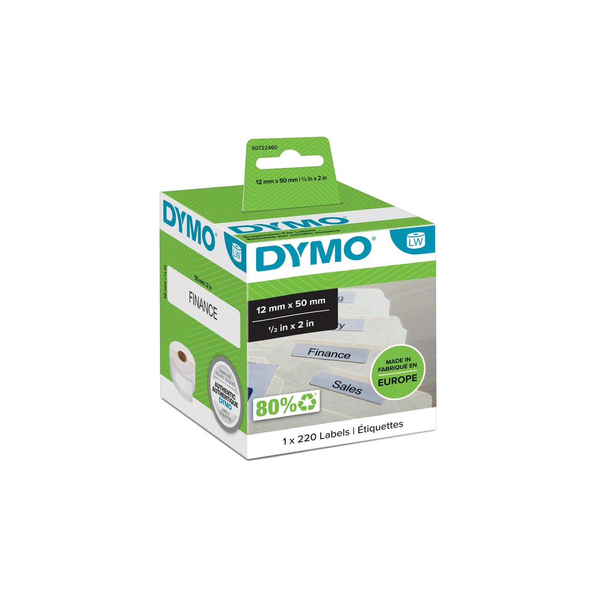 Etiqueta adhesiva Dymo 50 × 12 mm Blanco S0722460