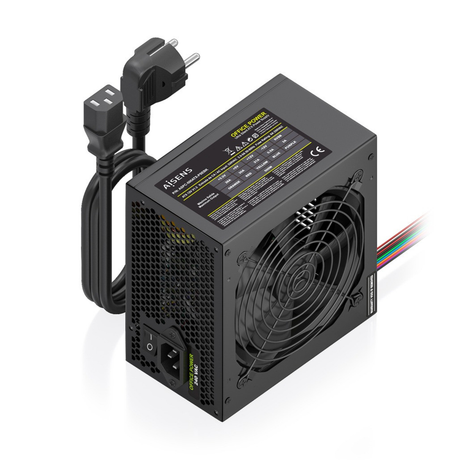 Fuente de alimentación AISENS ATX 500W con cable Negra