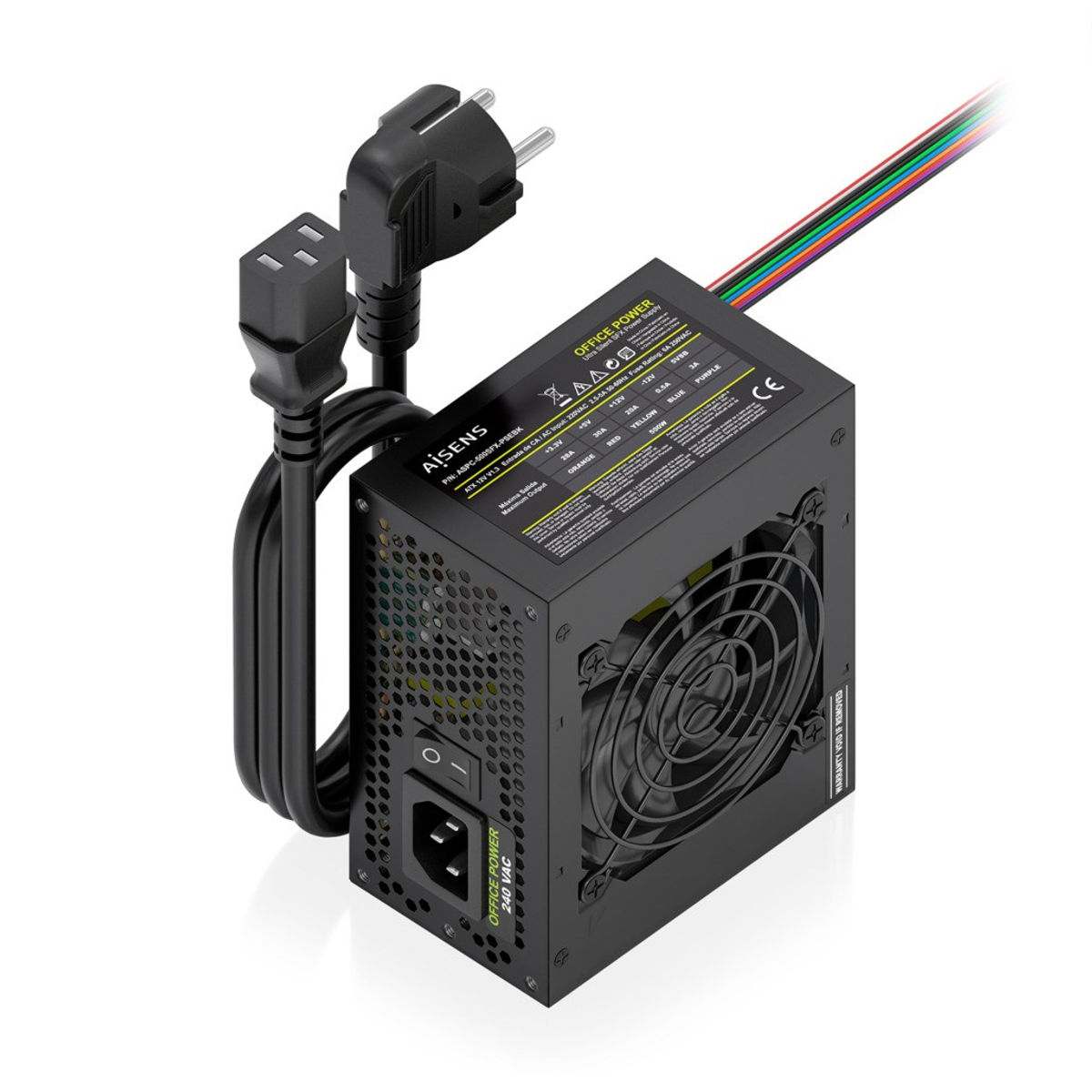 Fuente de alimentación AISENS SFX 500W con cable Negra