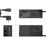 Fuente de alimentación AISENS TFX 500W con cable Negra - vista 3
