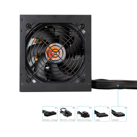 Fuente de alimentación TooQ ATX 650W APFC 80PLUS Bronce - vista 3