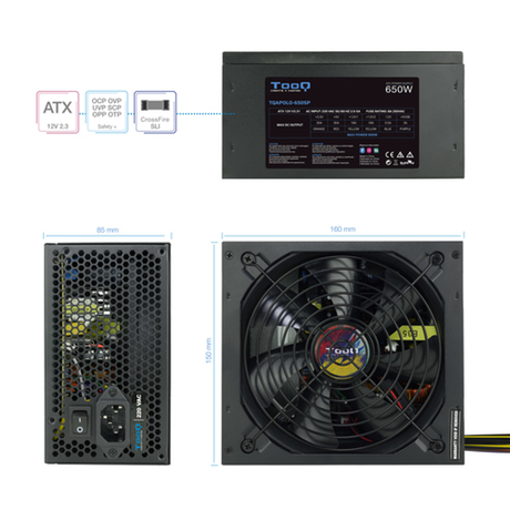 Fuente de alimentación TooQ TQAPOLO-650SP 650W - vista 4