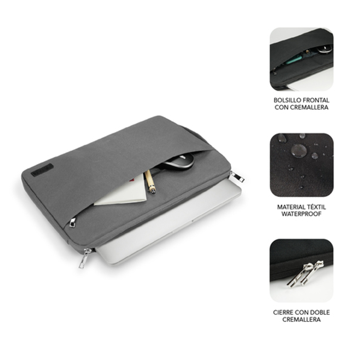 Funda para portátil Subblim SUB-LS-0PS0002 13,3"–14" Gris - vista 2