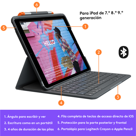 Funda con teclado Logitech 920-009478 10,2" - vista 12