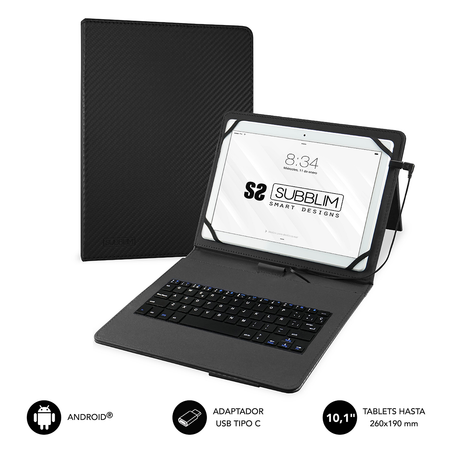 Funda con teclado Subblim SUB-KT1-USB001 10,1" Negro