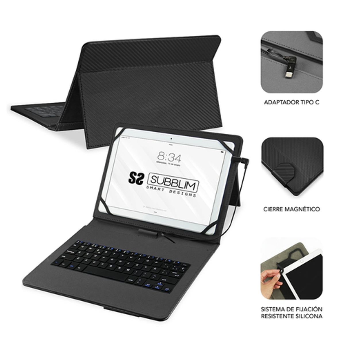 Funda con teclado Subblim SUB-KT1-USB001 10,1" Negro - vista 2
