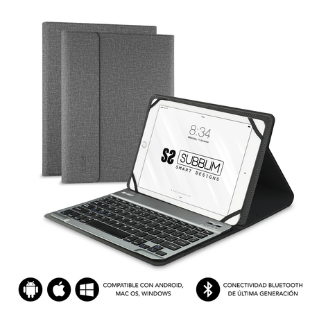Funda con teclado Subblim SUB-KT2-BT0002 10,1" Gris