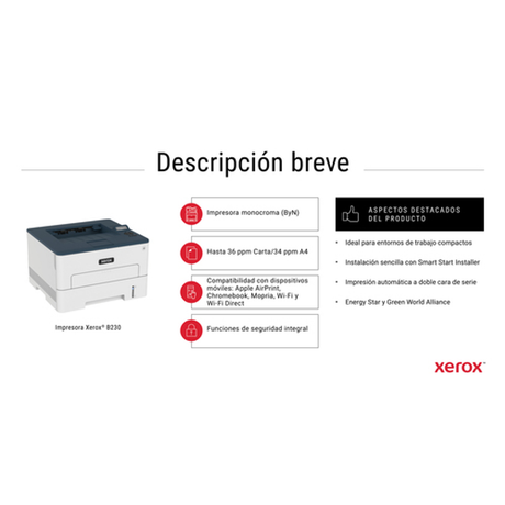 Impresora Xerox B230V_DNI Láser Monocromo - vista 8