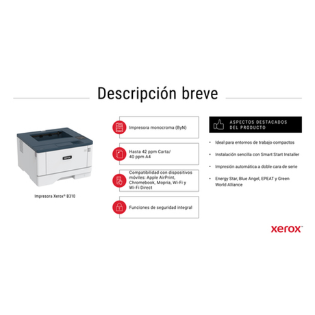Impresora Xerox B310V_DNI Láser Monocromo - vista 12