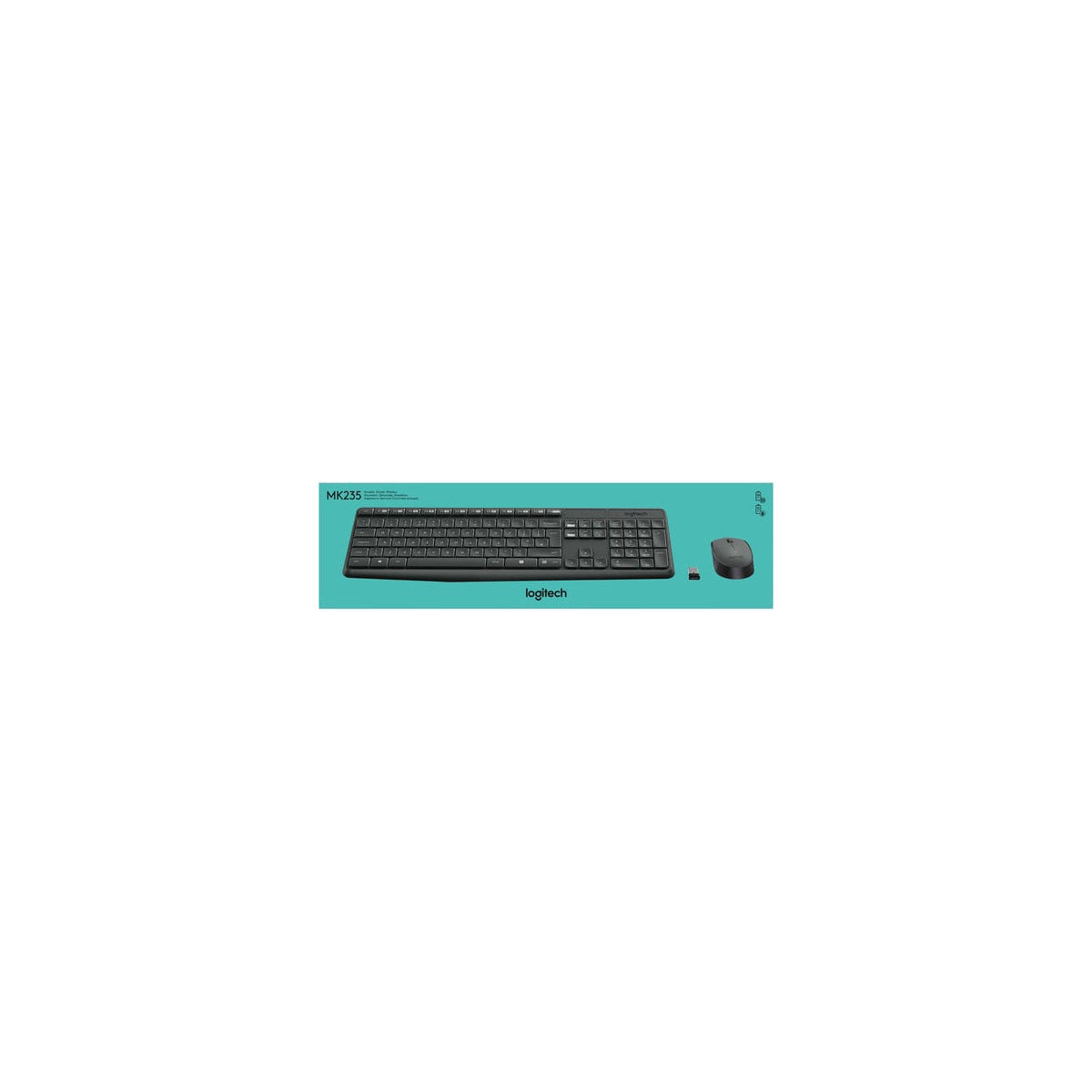 Kit teclado y ratón Logitech MK235 inalámbrico español gris, vista 7