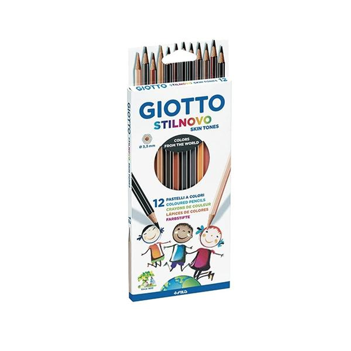 Lápiz Giotto C.12 Lápices Stilnovo Skin Tones Colores Piel