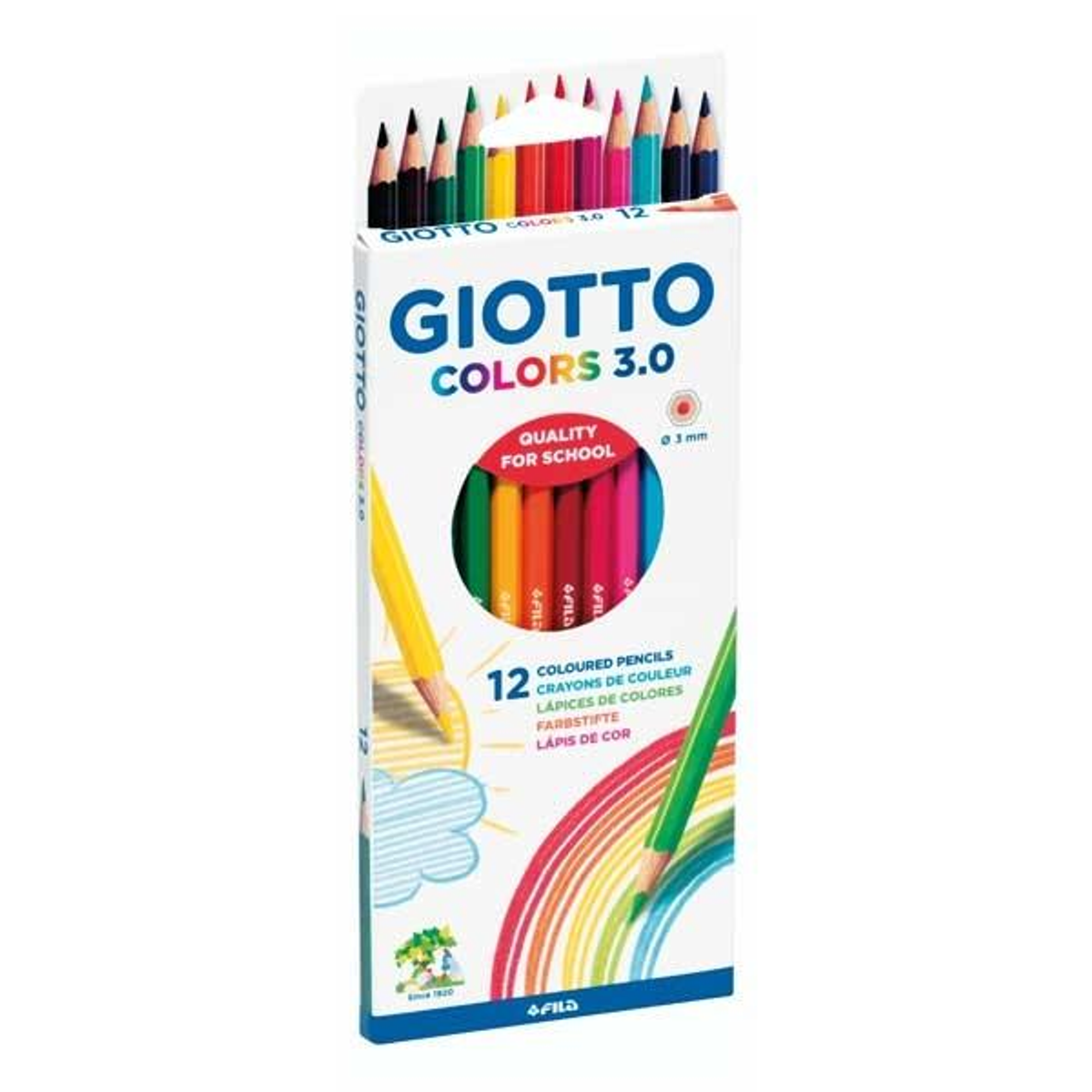 Lápiz Giotto C.12 Lápices Colors 3.0 Colores Surtidos