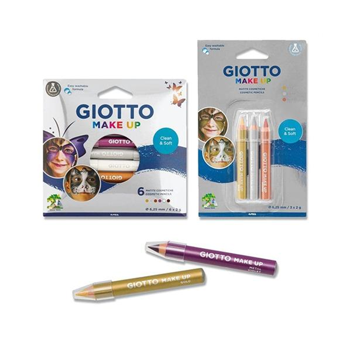Lápiz Giotto PAQ.6 Lápices Cosmeticos Make Up Colores Metálicos Surtidos
