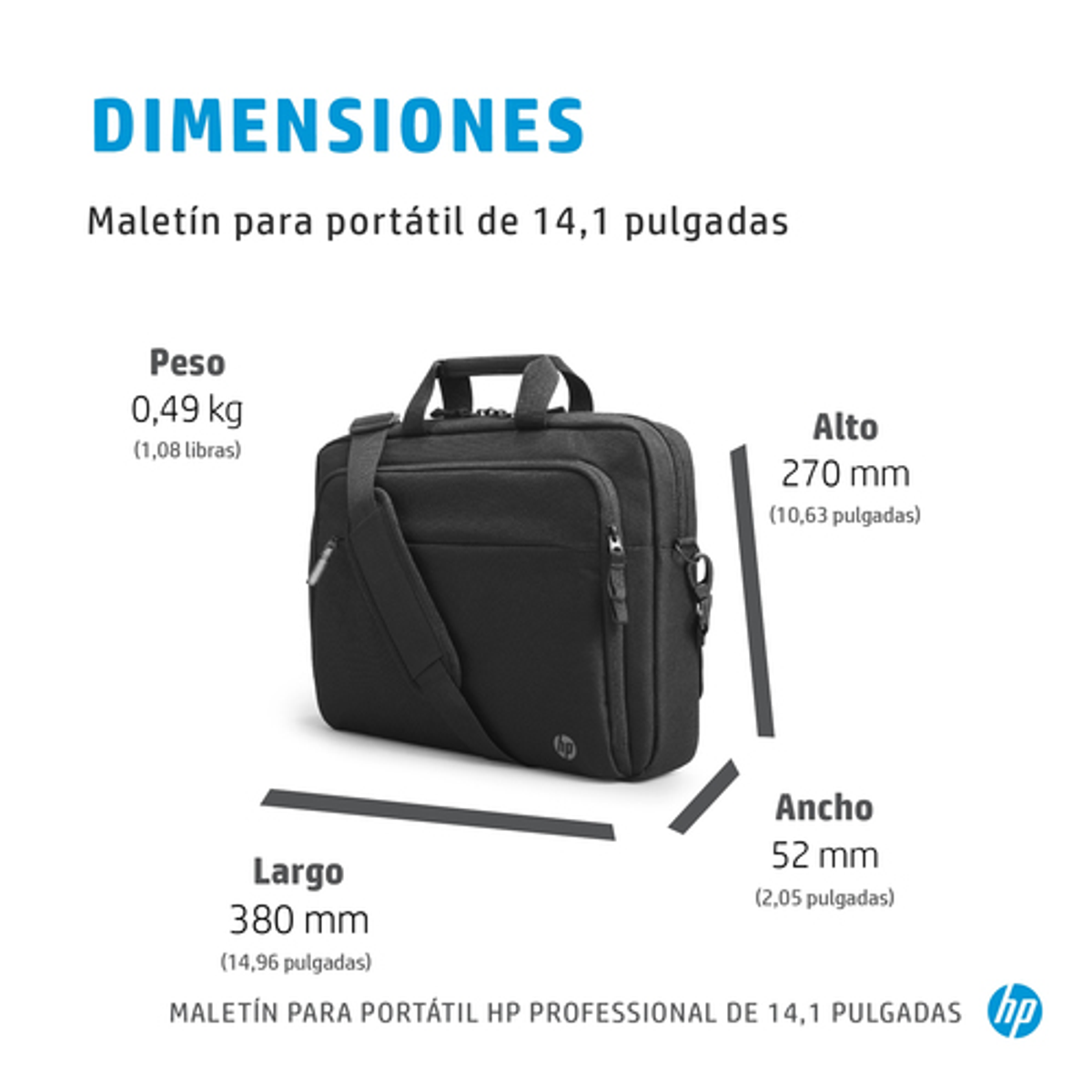 Maletín para portátil HP 500S8AA 14,1" Negro - vista 8