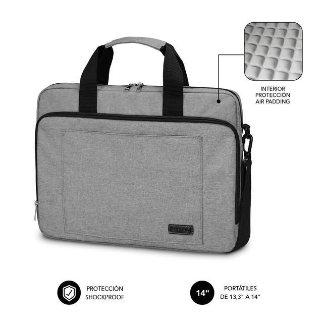 Maletín para portátil Subblim SUB-LB-4APLB01 13,3"–14" Gris
