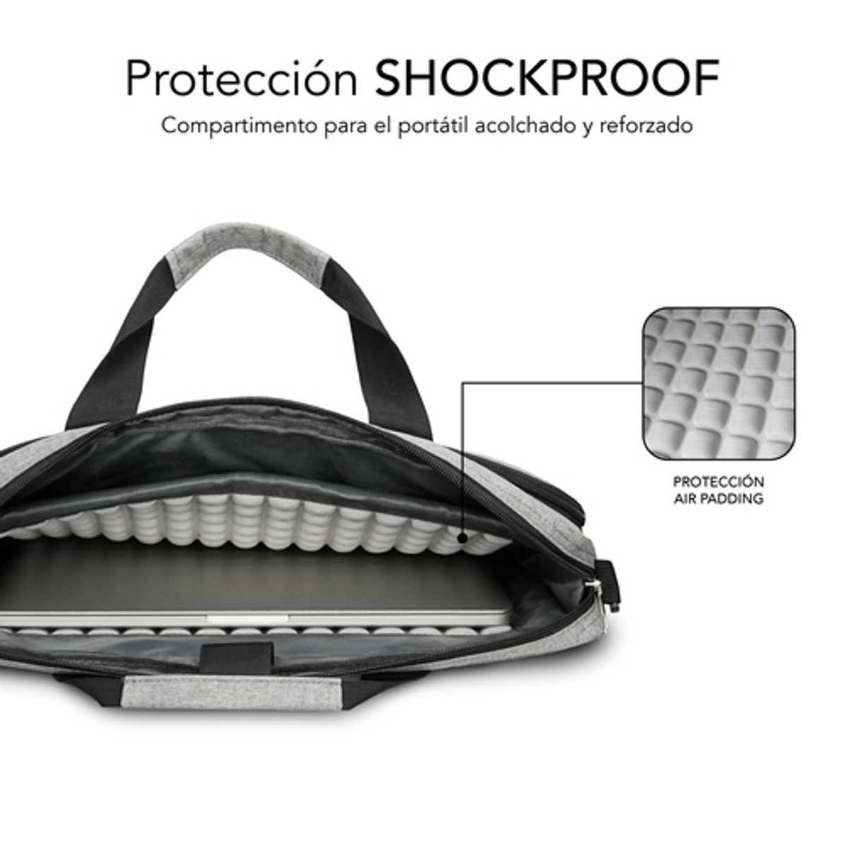 Maletín para portátil Subblim SUB-LB-4APLB10 15,6" Gris - vista 3