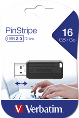Memoria USB Verbatim PinStripe 16GB USB 2.0 negra