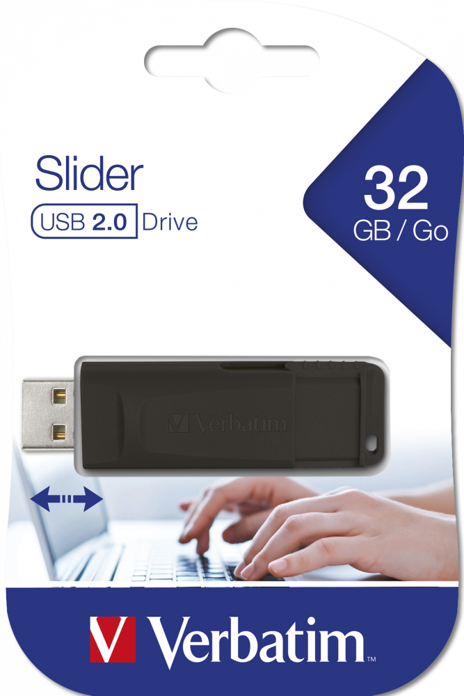 Memoria USB Verbatim Store'n'Go Slider 32GB USB 2.0 negra