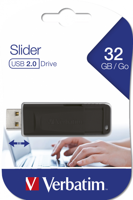Memoria USB Verbatim Store'n'Go Slider 32GB USB 2.0 negra
