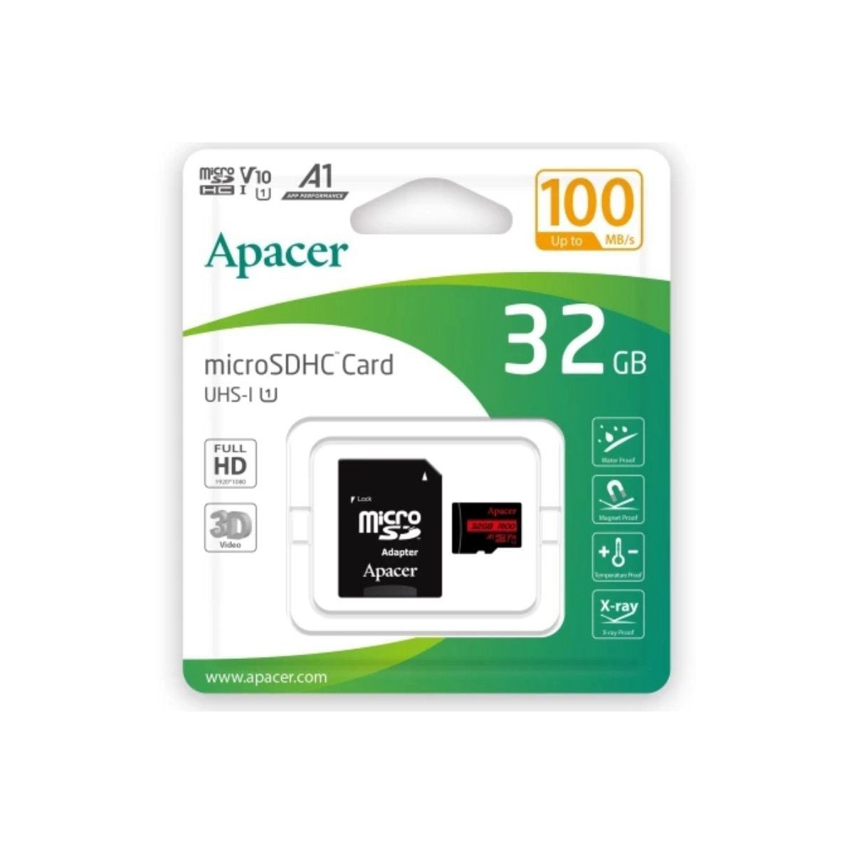 Tarjeta microSDHC Apacer 32 GB con adaptador SD