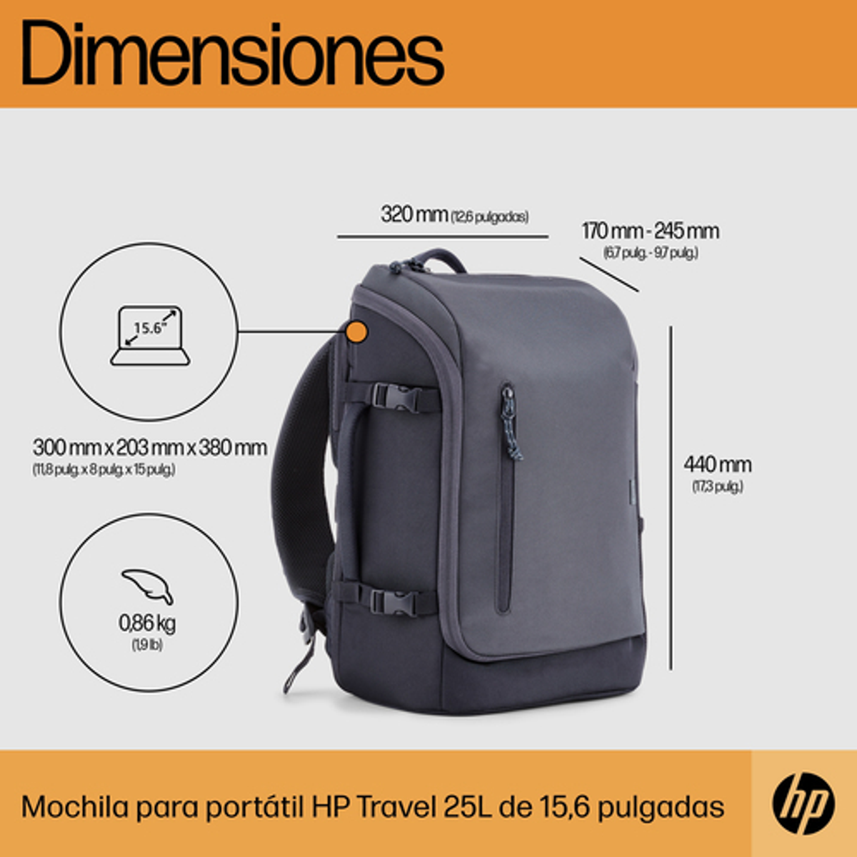 Mochila para portátil HP 6H2D8AA 15,6" Multicolor - vista 9