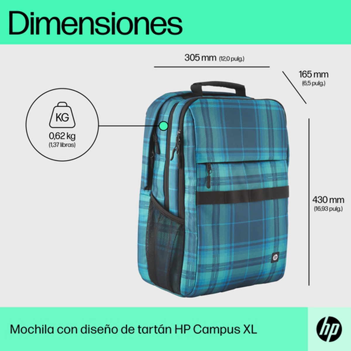Mochila para portátil HP 7J594AA 16,1" Azul - vista 12