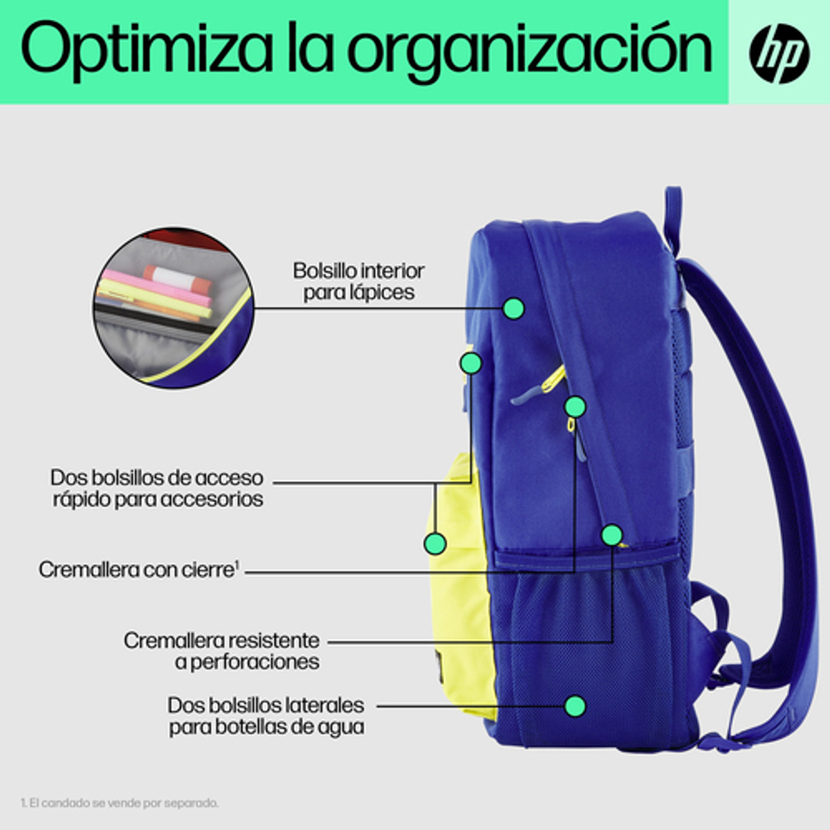 Mochila para portátil HP 7J596AA 15,6" Azul - vista 10