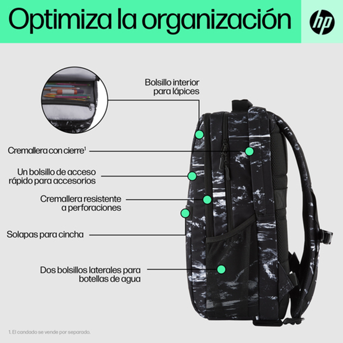 Mochila para portátil HP 7K0E2AA 16,1" Multicolor - vista 13