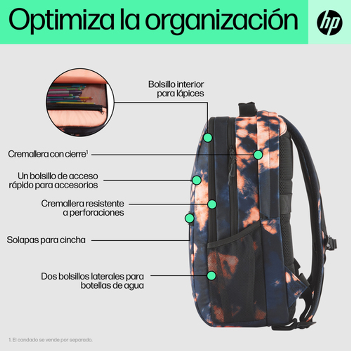 Mochila para portátil HP 7K0E3AA 16,1" Multicolor - vista 11