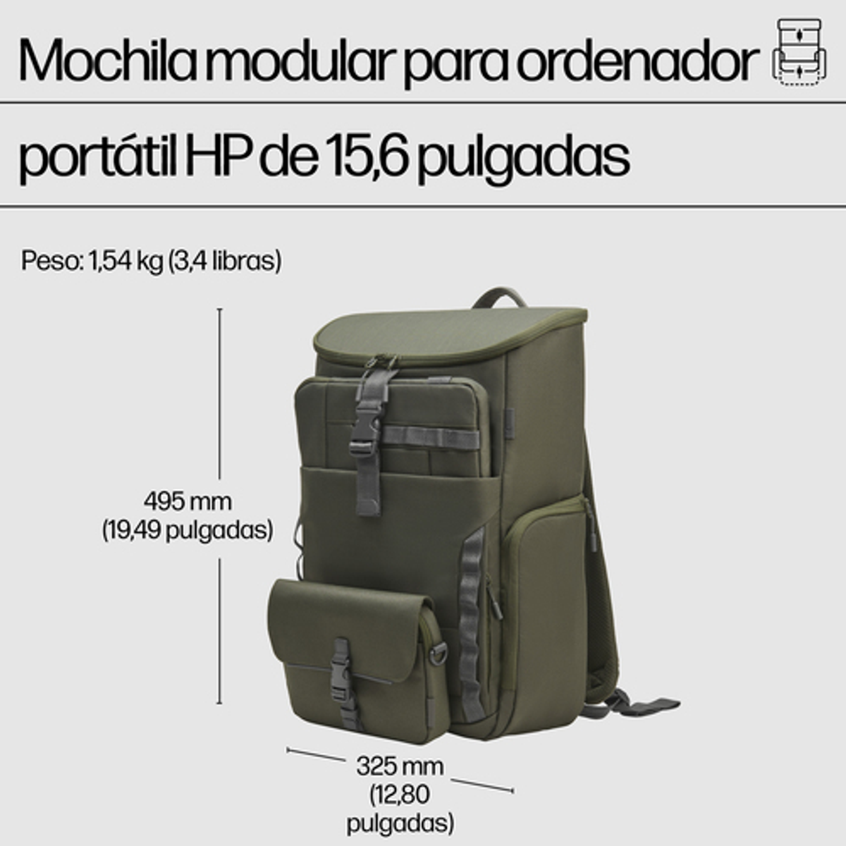 Mochila para portátil HP 9J4C1AA 15,6" Multicolor - vista 2